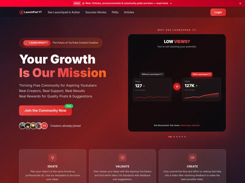 LaunchpadYT website screenshot